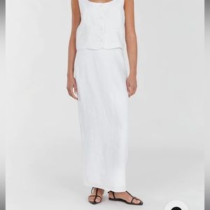 DISSH Maxi Linen Skirt - White